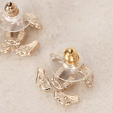 Chanel 2012 CC Champagne Rhinestone Earrings