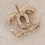 Chanel 2012 CC Champagne Rhinestone Earrings