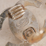 Chanel 1996 Large Silver Crystal Embellished CC Turnlock Clip-On Earrings