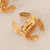 Chanel CC Woven Clip-On Earrings 24K GP