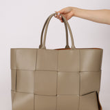 Bottega Veneta Travertine Maxi Intrecciato Large Arco Tote