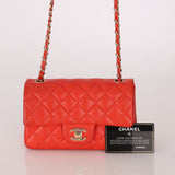 Chanel 2016 Lambskin Mini Rectangular Flap GHW