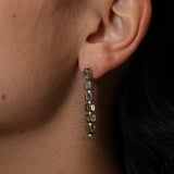 Celine Silver Sterling Logo Blocks Drop Earrings