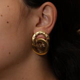 Celine Logo Disc Clip-On Earrings