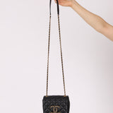 Chanel 2021 Crystal CC Full Flap Bag Quilted Lambskin Mini