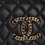 Chanel 2021 Crystal CC Full Flap Bag Quilted Lambskin Mini