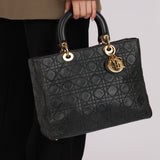 Christian Dior 1990s Vintage Cannage Leather Medium Lady