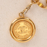 Vintage Chanel Logo Station Plate Chain Belt 24K GP