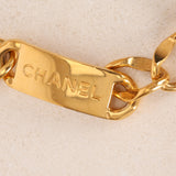 Vintage Chanel Logo Station Plate Chain Belt 24K GP