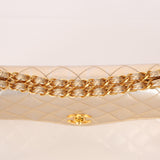 Rare Chanel 1995 Metallic Gold Matelasse Lambskin Turnlock Clutch 24K GP