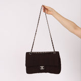 Chanel 2004 Nylon Chocolate Bar Easy Flap Bag