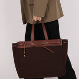 Hermès 2002 Rouge Sellier Vache Hunter and Ebene Toile Cabas Herbag 38 GHW