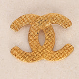 Chanel 1992 Woven CC Brooch 24K GP