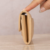 Chanel Beige Quilted Caviar Classic Flap Cardholder
