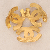 Chanel 1994 Aged Matte Triple CC Brooch 24K GP
