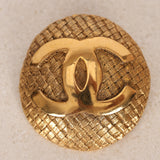 Chanel 1992 CC Oval Woven Brooch 24K GP