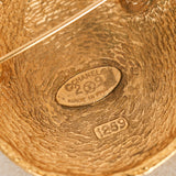 Chanel 1992 CC Oval Woven Brooch 24K GP