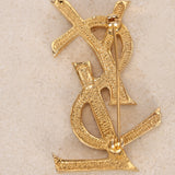 Yves Saint Laurent Crystal Logo Brooch