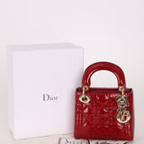 Dior 2017 Red Patent Chain Mini Lady Dior
