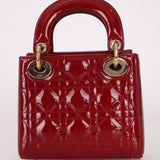 Dior 2017 Red Patent Chain Mini Lady Dior