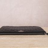 Chanel Lambskin Black Quilted Pouch