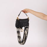 Dior 2019 Grained Leather Mini Saddle w/ Guitar Strap