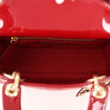 Dior 2017 Red Patent Chain Mini Lady Dior