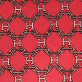 Hermès H Logo Chaine d'Ancre Red Gray White Silk Tie