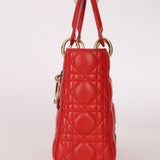 Dior 2018 Ruby Calfskin Cannage My ABCDior Small Lady