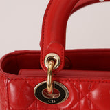 Dior 2018 Ruby Calfskin Cannage My ABCDior Small Lady