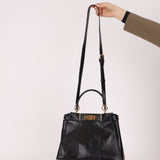 Fendi Black Agnello Old Shine Small Peekaboo