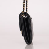 Chanel 2022 Caviar Quilted Flap Card Holder On Chain