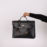 Hermès 2000 Noir Box Kelly Dépêches 38 GHW