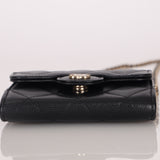 Chanel 2022 Caviar Quilted Flap Card Holder On Chain