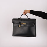 Hermès 2000 Noir Box Kelly Dépêches 38 GHW