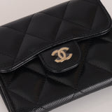 Chanel 2022 Caviar Quilted Flap Card Holder On Chain