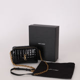 Saint Laurent Mini Cassandre Black Patent Camera Bag Crossbody