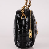 Saint Laurent Mini Cassandre Black Patent Camera Bag Crossbody