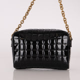 Saint Laurent Mini Cassandre Black Patent Camera Bag Crossbody