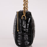 Saint Laurent Mini Cassandre Black Patent Camera Bag Crossbody