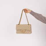 Rare Chanel 1994 Hemp Small Classic Double Flap Bag 24k GP