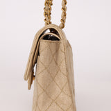 Rare Chanel 1994 Hemp Small Classic Double Flap Bag 24k GP