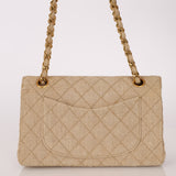 Rare Chanel 1994 Hemp Small Classic Double Flap Bag 24k GP