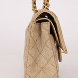 Rare Chanel 1994 Hemp Small Classic Double Flap Bag 24k GP
