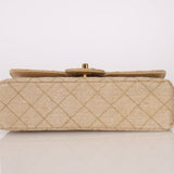Rare Chanel 1994 Hemp Small Classic Double Flap Bag 24k GP