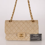Rare Chanel 1994 Hemp Small Classic Double Flap Bag 24k GP