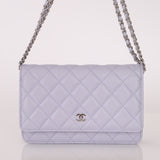 Chanel 21K Lavender Caviar Wallet on Chain