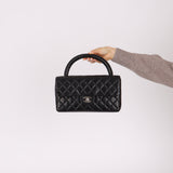 Rare Chanel 1996 Lambskin East West Kelly Top Handle SHW