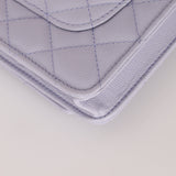 Chanel 21K Lavender Caviar Wallet on Chain