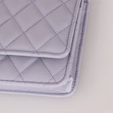 Chanel 21K Lavender Caviar Wallet on Chain